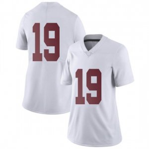 NCAA Women's Alabama Crimson Tide #19 Stone Hollenbach Stitched College Nike Authentic No Name White Football Jersey OO17K63VD